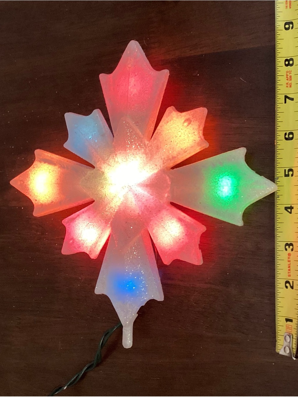 LED Multicolor Snowflake Light - White Frosted Holiday Accent